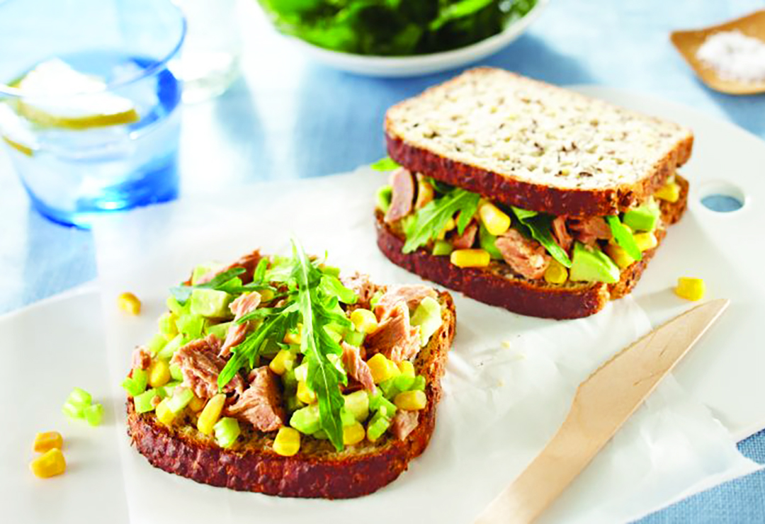 Tuna, Corn And Celery Sandwich On Bürgen® Soy-Lin®