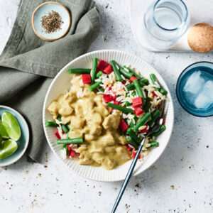 Thai Green Chicken Curry with Vegetable Rice Risoni